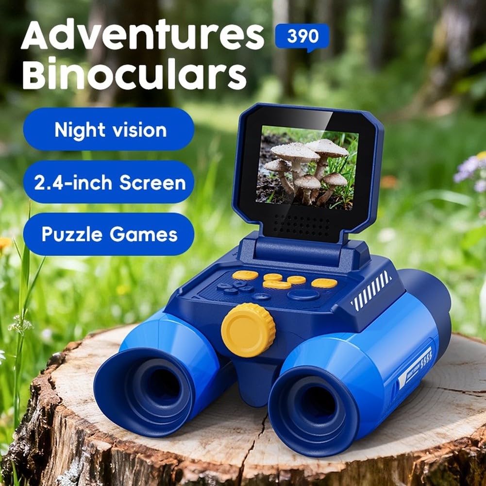 Binocolo digitale LCD da 2,4 pollici con fotocamera per adulti, 12 x 32, registratore video e foto (48 MP, 2,5 K) per bird watching, caccia, concerti e trasmissioni sportive