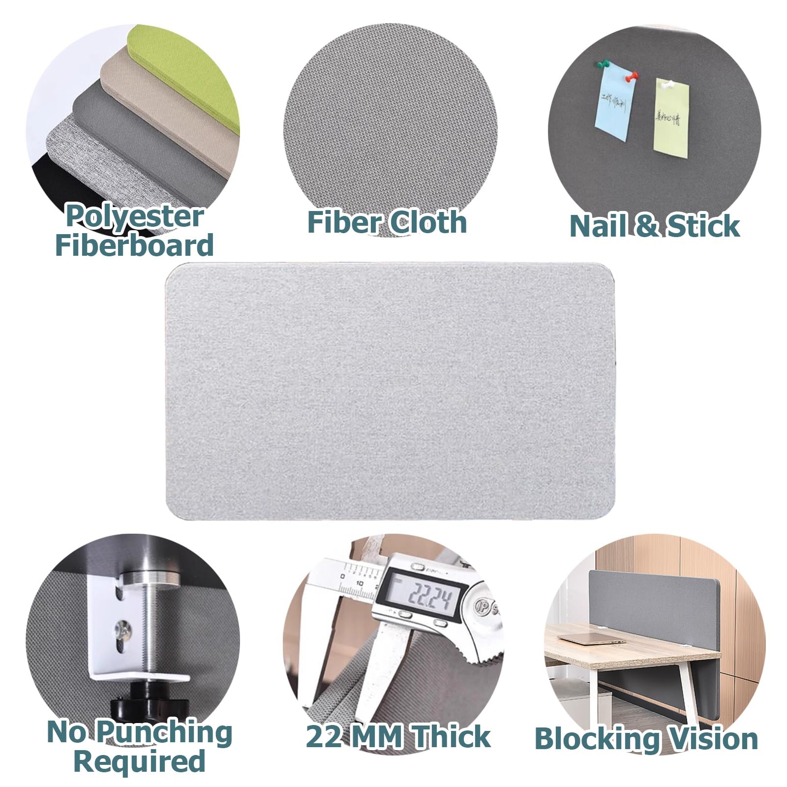 Sichtschutzwand für den Schreibtisch, verstellbare, tragbare Schallschutzwand – Lärmreduzierung und Sichtschutz für Homeoffice und Arbeitsplatz (Schwarz, 50 cm) – Ideal für bessere Konzentra