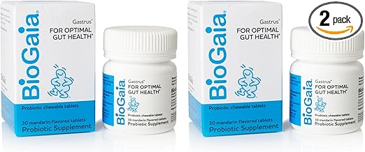 BioGaia Gastrus Gut Health Probiotic | Eases Abdominal Discomfort, Gas & Bloating | Promotes Regularity & a Healthy Gut | Contributes to a Balanced Microbiome | Backed by 30 Years of Research | 2-Pack