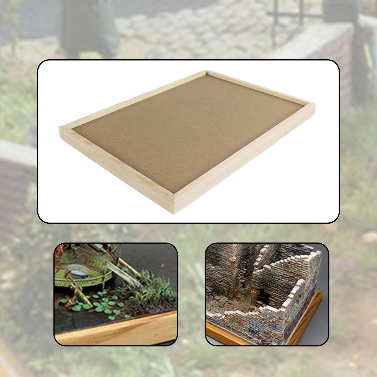Base per Diorama in Legno di faggio, Piattaforma per modellismo, assemblaggio per progetti espositivi, Forniture per Miniature, Vassoio per Tavolo da, 21 Cmx29.7 Cm