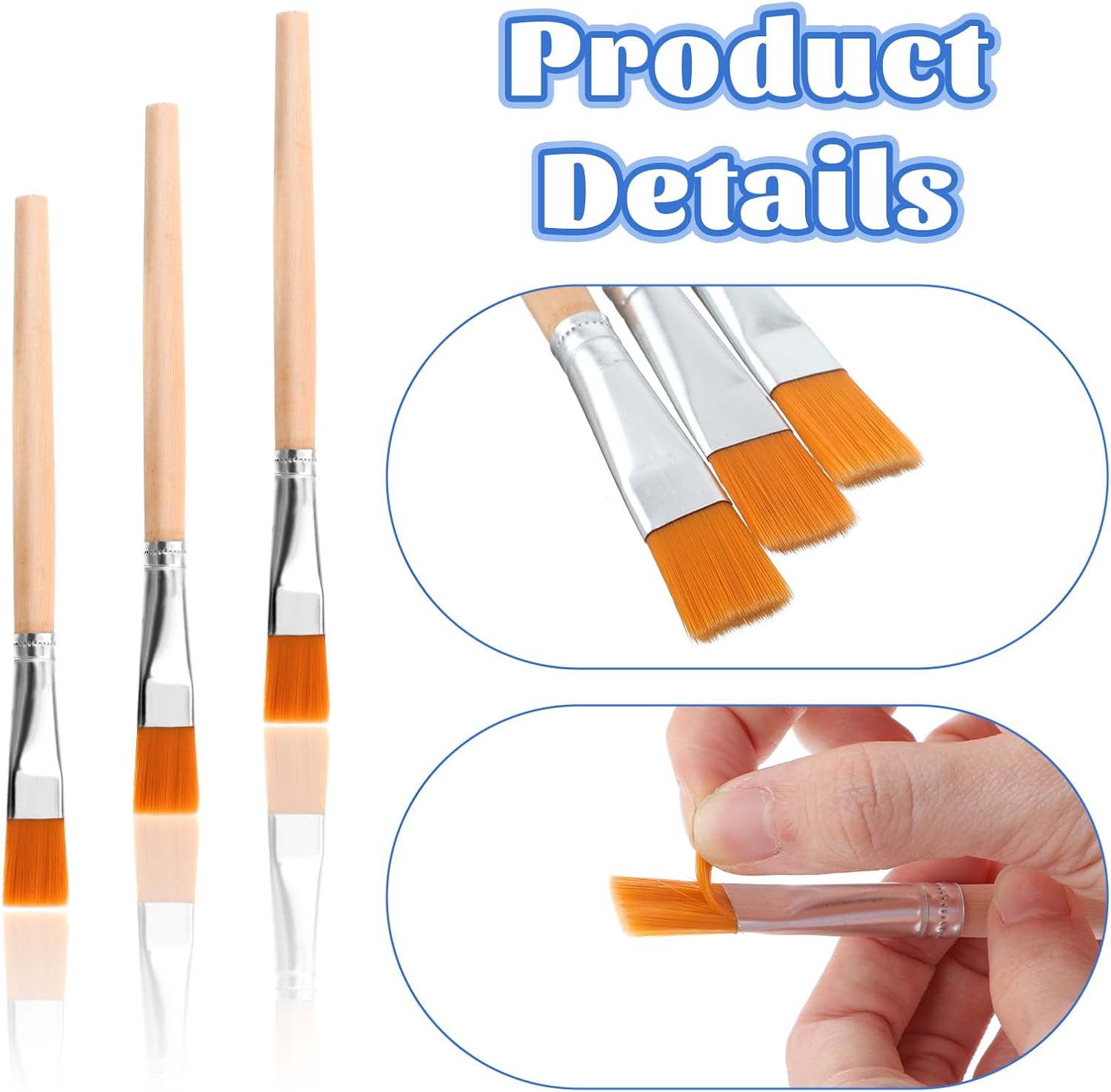 10 Pcs 3/4 Inch Flat Paint Brushes Acrylic Painting Craft Accessories Wood Paint Brush Small Watercolor Painting Brush Bulk Acrylic Oil Brushes for Body Face Nail Art Canvas Crafts DIY