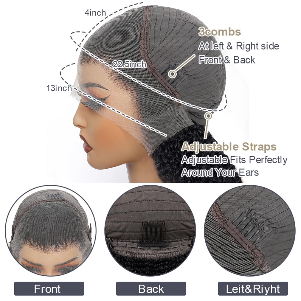 Deep Wave Wigs 13x4 Lace Front Wig Human Hair Deep Wave Lace Front Wigs Brazilian Curly Human Hair Pre Plucked Wig 200 Density