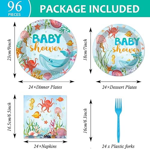 Vista 221 de gisgfim 96 piezas temáticas de animales de granja, suministros para fiesta de cumpleaños, granero, platos de papel de primer cumpleaños, servilletas