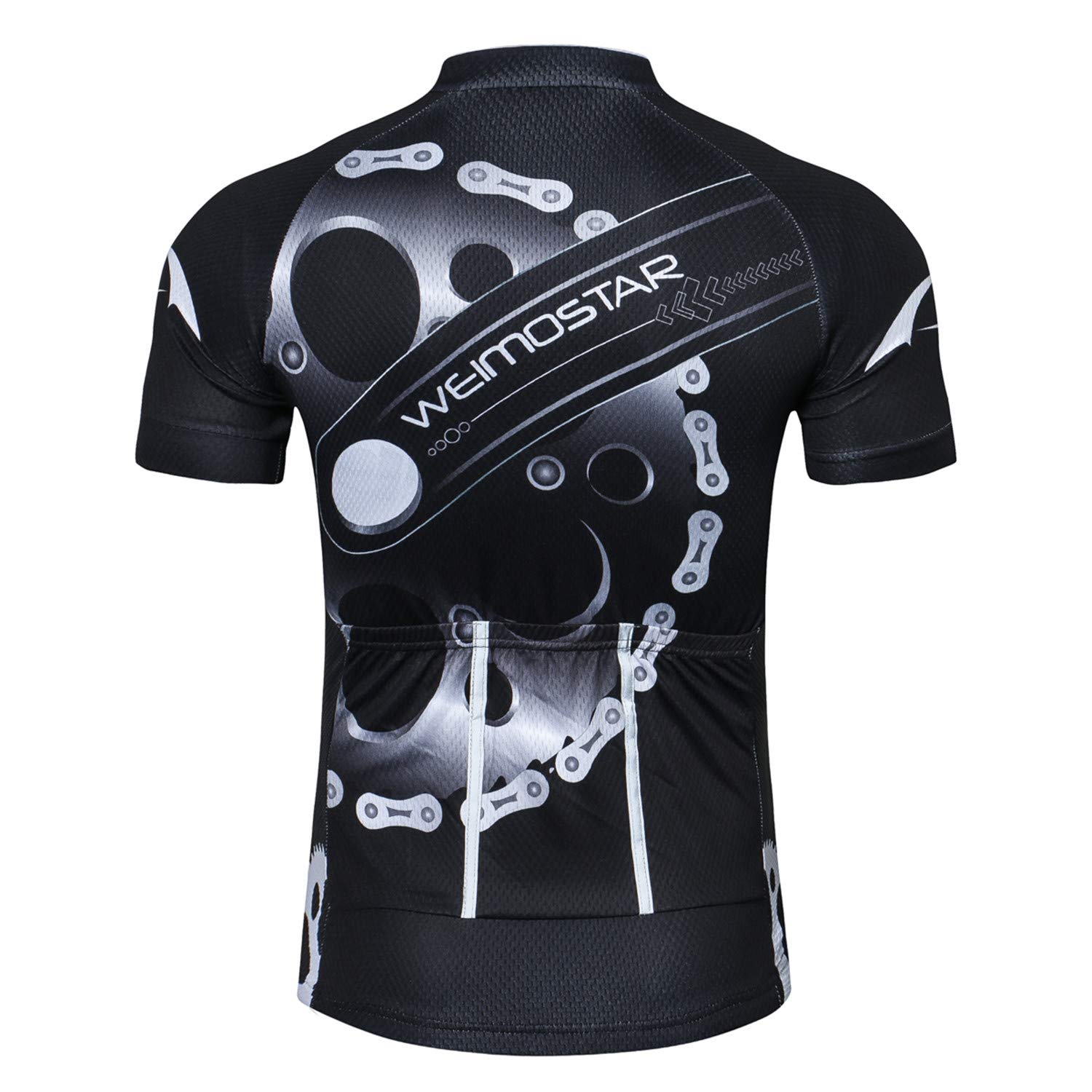 Men's Cycling Jersey Skull Team Bike Short Sleeve Quick-Dry,Reflective,3-Pockets Tops