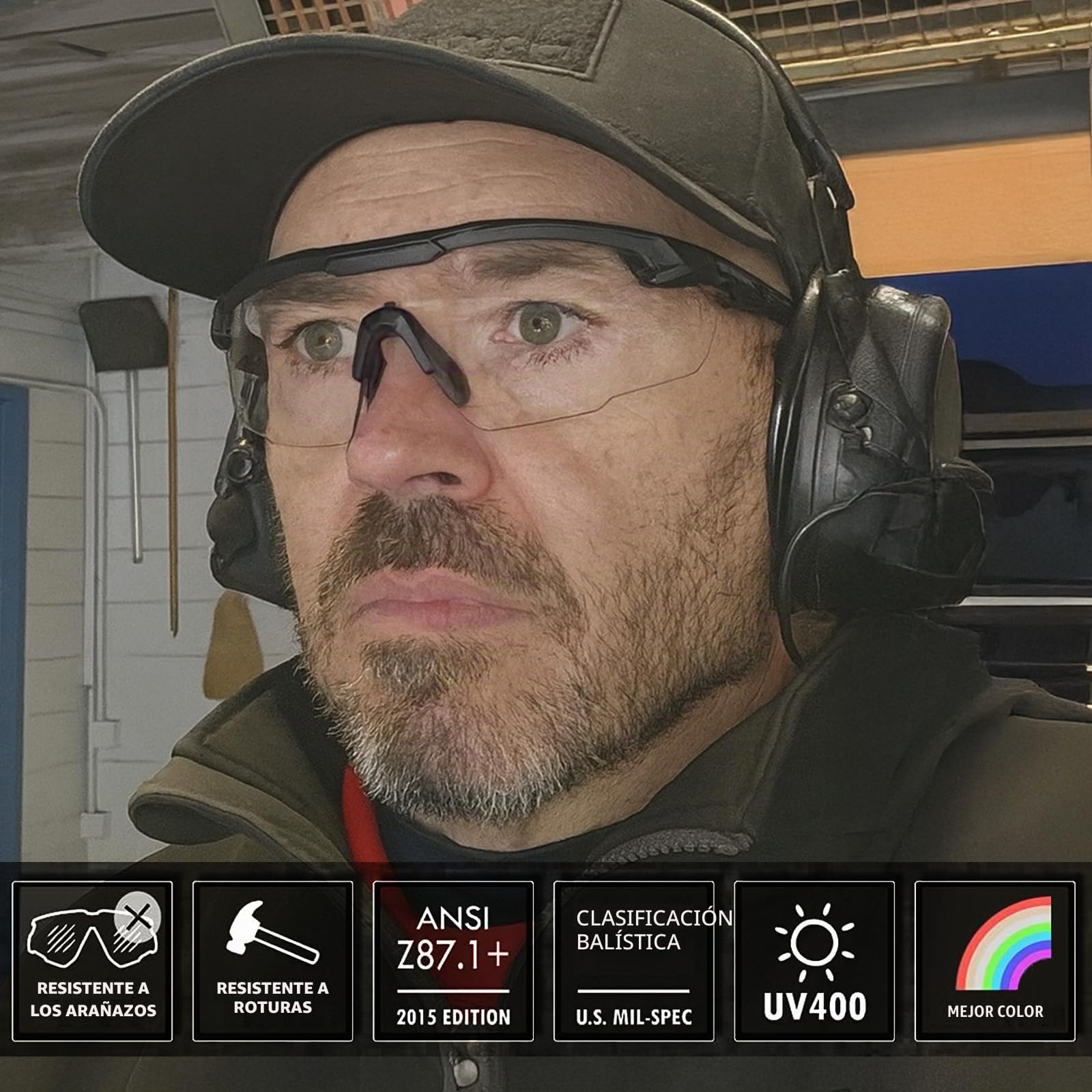 HUNTERSKY HTS - Gafas de tiro tácticas balísticas antivaho con protección contra impactos, grado militar, gama Airsoft.