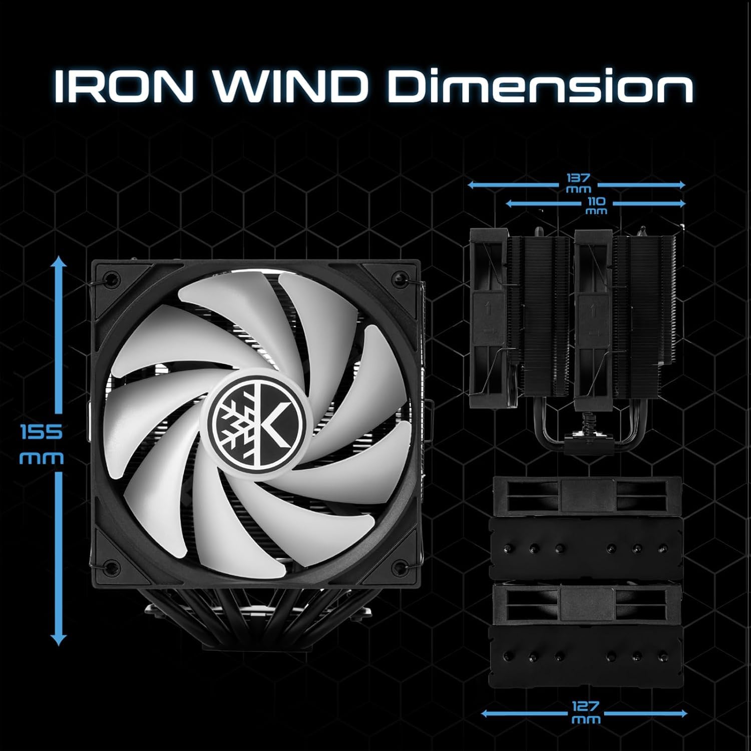 MICRO CENTER CPU Air Coolor Combo - AMD Ryzen 7 7700X CPU Processor with KINGCOOL Iron Wind 120mm ARGB CPU Air Cooler