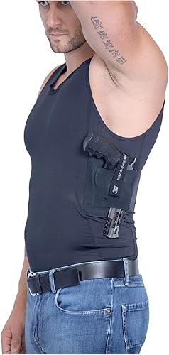 Miniatura 7 de Camiseta sin mangas oculta para hombre  Funda segura para pistola  táctica y uso diario  (S-3XL)