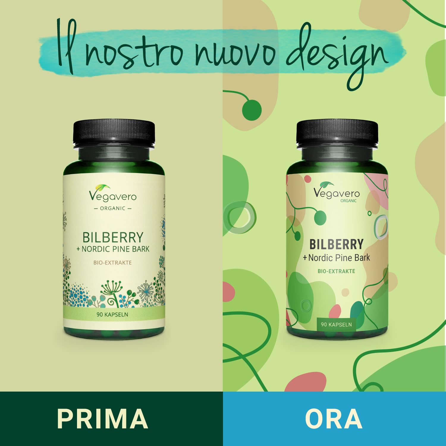 MIRTILLO NERO BIO Vegavero® | L’UNICO BIOLOGICO | con Corteccia di Pino | Benessere del MICROCIRCOLO e della VISTA | 90 capsule | Bilberry | Vegan