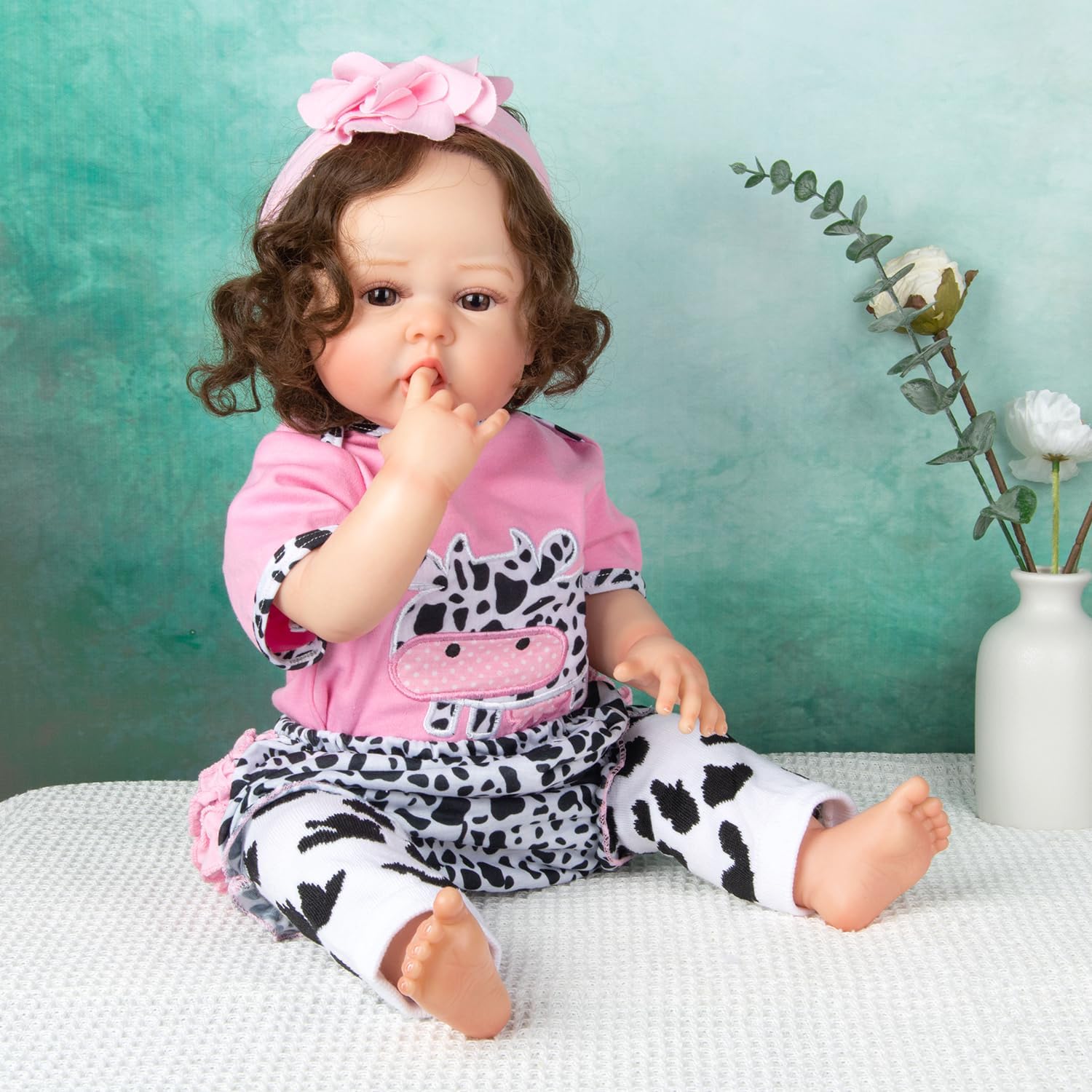 Amazon.co.jp: Medylove リボーンベビードール服 4点 - ピンクの乳牛の