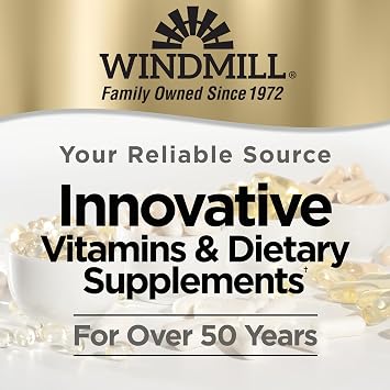 Windmill Natural Vitamins Magnesium Citrate 400 mg, Immune Support, Supports Healthy Heart, 60 Count, 30 Servings