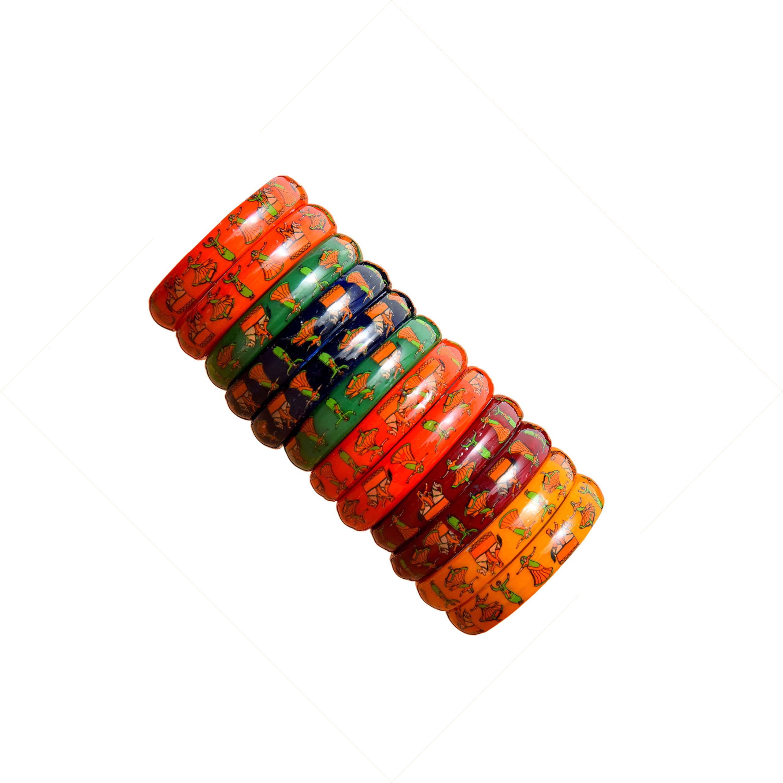 Khannak Jewellery traditional Rajasthani Printed Glass Kada set Bangles Set For Women and Girls|2 kadas of 6 Colours each-12 kada bangles set for Women (2.2) (B0DF6LVGDN) Amazon Price History, Amazon Price Tracker