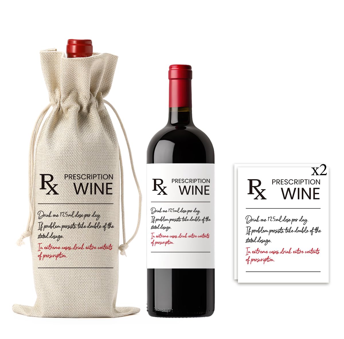 FBCCZEY Funny Pharmacist Gifts for Women RX Wine Bag Retirement Birthday Pharmacist Graduation Gifts for Women Men Pharmacy Technician Accessories with 2pcs Wine Labeling Supplies