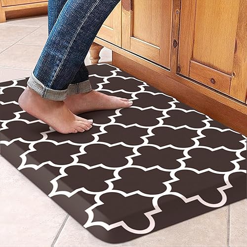 Miniatura 26 de WISELIFE Alfombra de Cocina Acolchada Antifatiga, 17.3" x 60", Alfombras de Cocina Antideslizantes Impermeables de PVC Resistente, Alfombra Rojo