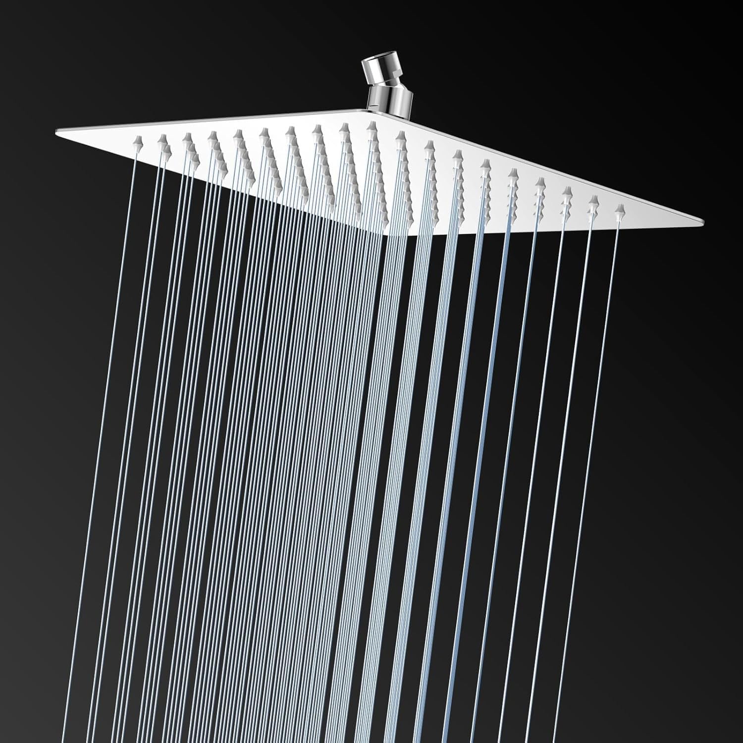 Square Rain Shower Head, 8 inch Large Top Spray Square Showerhead,304 Stainless Steel with Chrome Finish,Ultra Thin Powerful High-Pressure Bathroom Easy Installation Lush Shower Experience