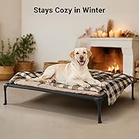 Vista 2 de Veehoo Outdoor Elevated Dog Bed Large Sized Dogs, Large Cooling Raised Dog Cots Beds Training Platform Off Ground Hammock with Breathable Mesh