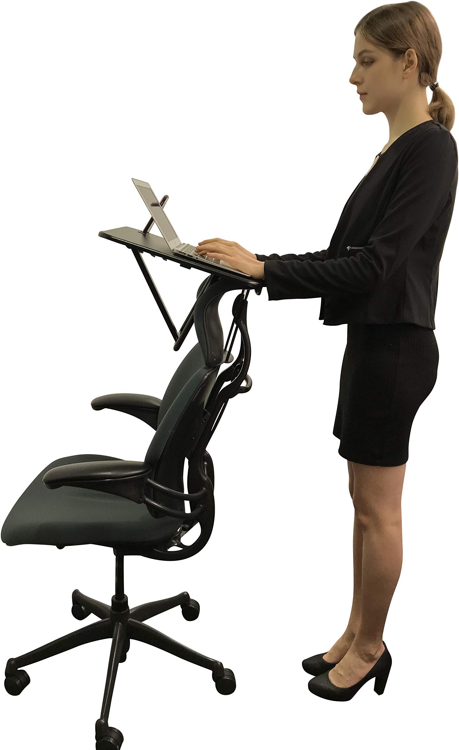Chair to standing desk converter I affordable standing desk that attaches to your office chair I Portable Foldable standing desk