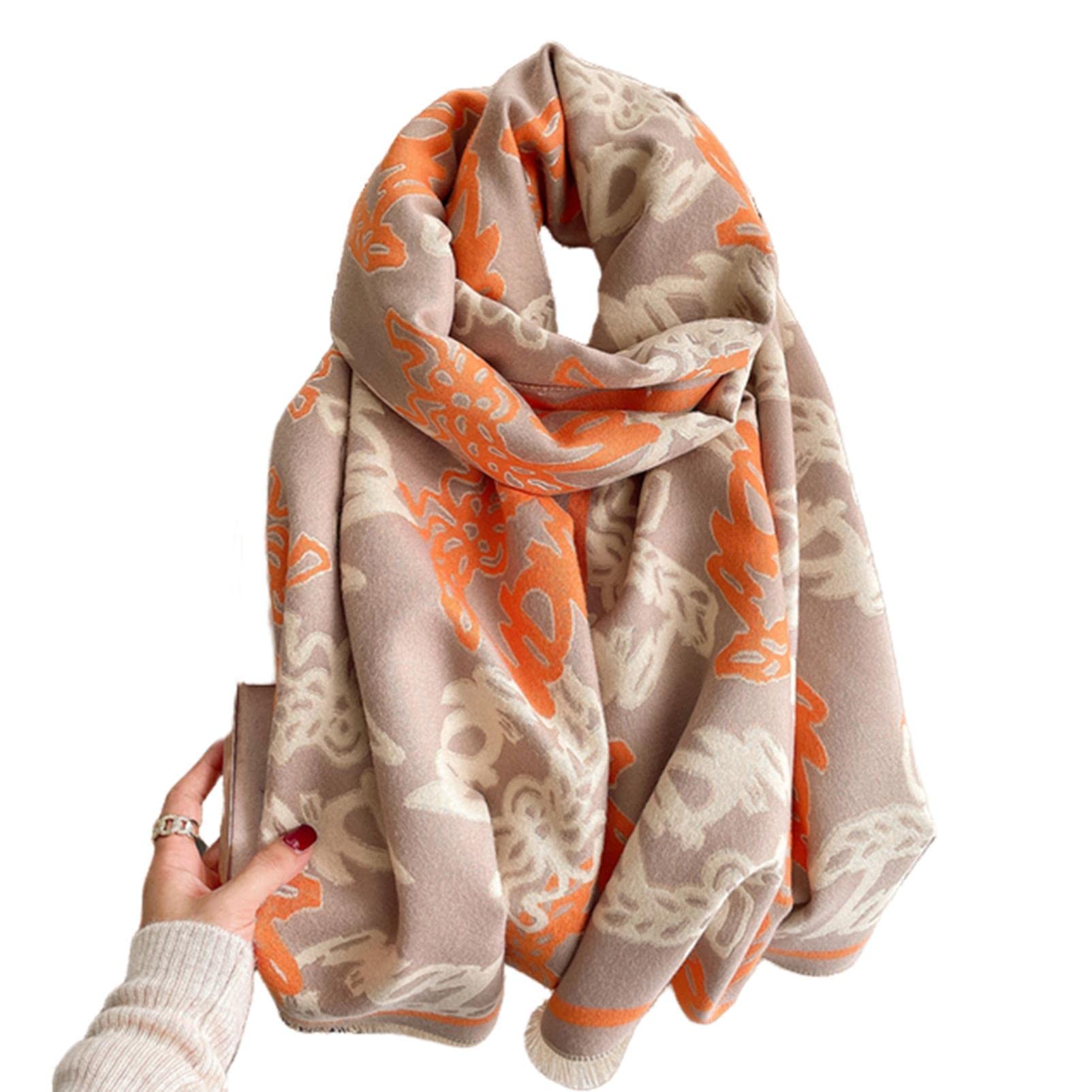 URYYRIT Foulard Écharpe Cachemire Chaude Dames Imprimer Un Châle De Couverture Hivernale Épaisse Et Envelopper Pashmina 180 * 65 Cm Femmes-Wyt156-2