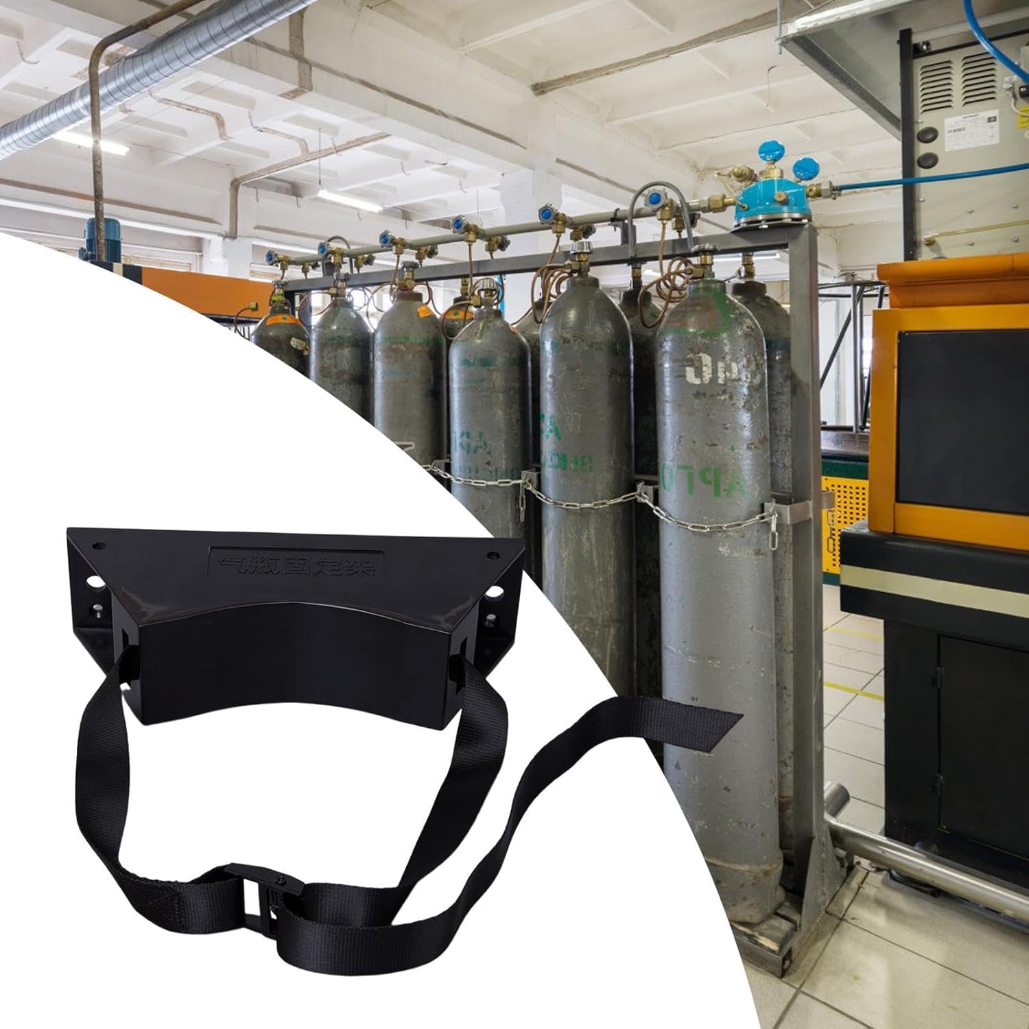 Soporte De Pared Duradero para Bombonas De Gas: Soporte Resistente para Tanques De Gas Comprimido, Diseño Que Ahorra Espacio para Un Almacenamiento Seguro.