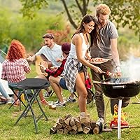 Vista 7 de 5Rcom Taburete plegable, paquete de 2 taburetes portátiles con asa, plegable para camping, fiesta de RV, marco de acero resistente, capacidad de 500