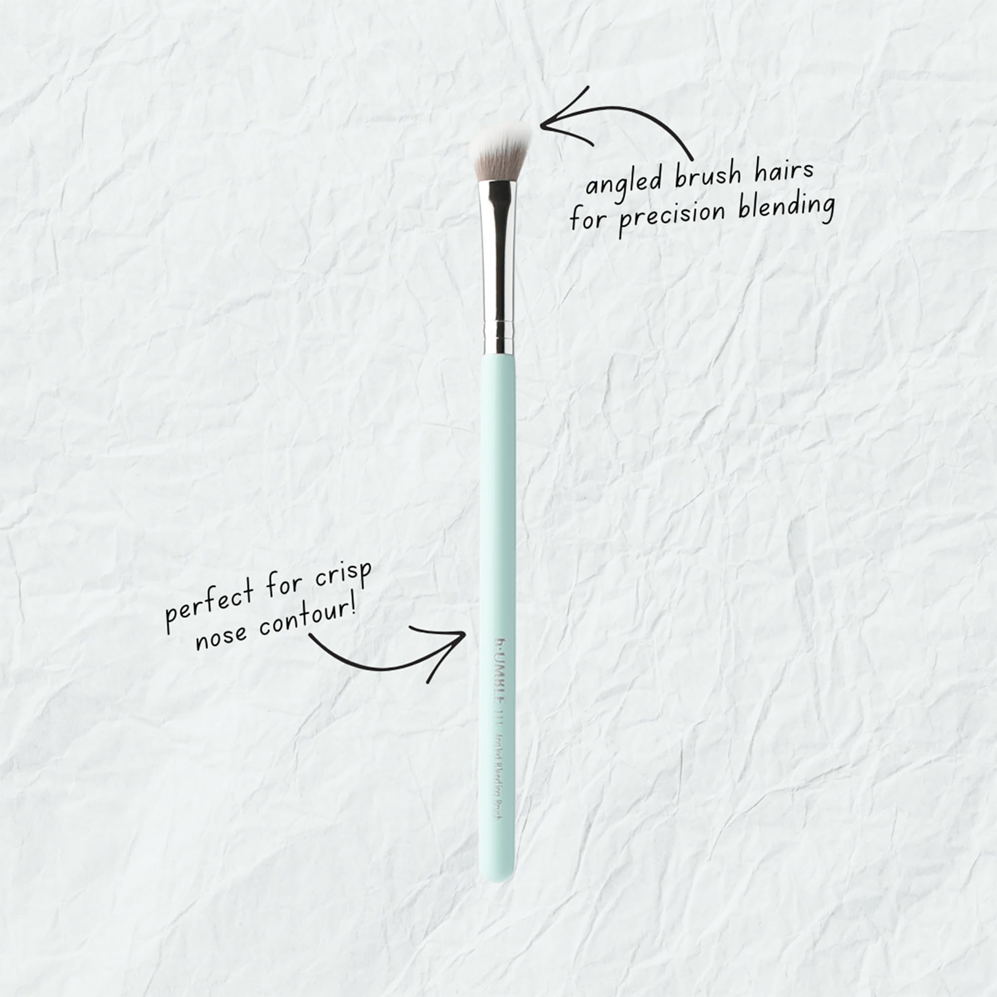 Humble Cosmetics 111 Angled Blending Brush - Multi-Use Precision Makeup Brushes for Eyes and Nose Contour - Vegan, Cruelty-Free Makeup Products - 1 pc