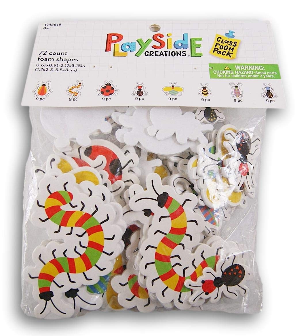 Garden Friends Bugs and Insects Foam Sticker Set - 72 Pieces