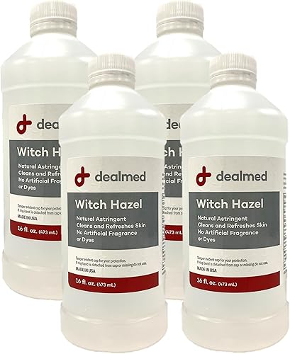 Vista 18 de Dealmed Hamamelis, 16 onzas Astringente natural limpia y refresca la piel Sin fragancia ni tintes artificiales (paquete de 1)
