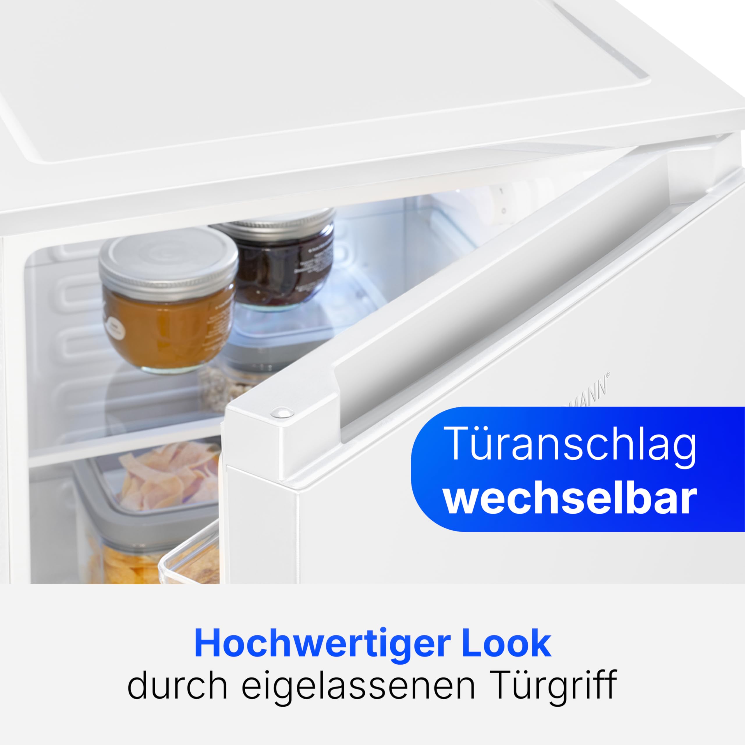 Bomann® Kühlschrank ohne Gefrierfach | 87L | energieeffizient, leise & kompakt | 0°C - 8°C, stufenlos regelbar | 3 Ablagen & Gemüsefach | Türanschlag wechselbar | Standardkühlschrank | VS 7255 weiß