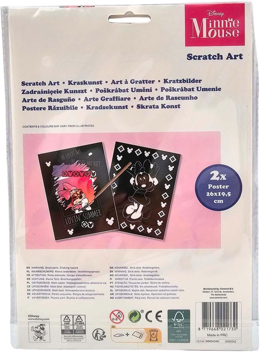 Minnie Mouse Scratch Art Set with Signs and Scrapers