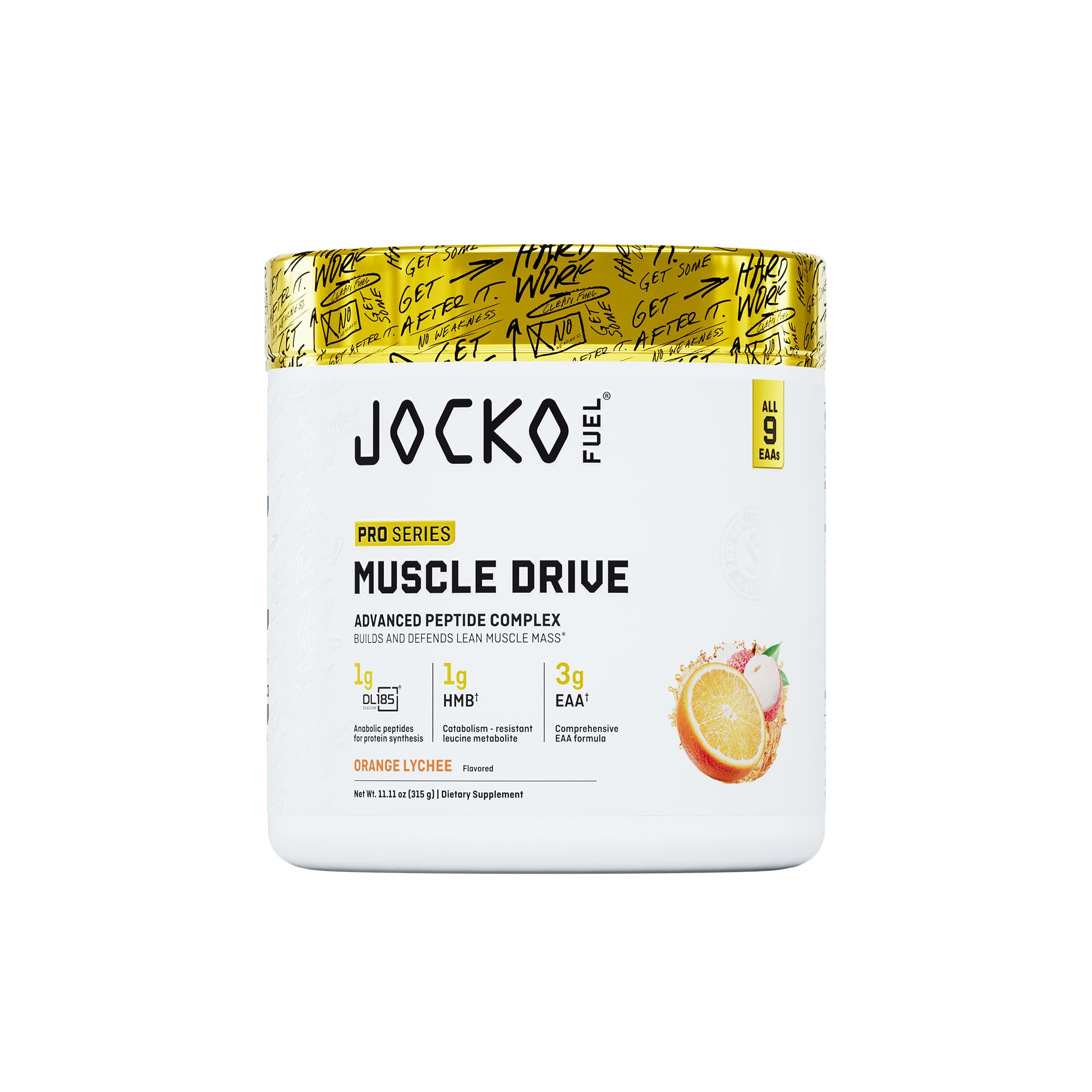Jocko Fuel Muscle Drive Peptide Supplement, Orange Lychee | 30 Serving
