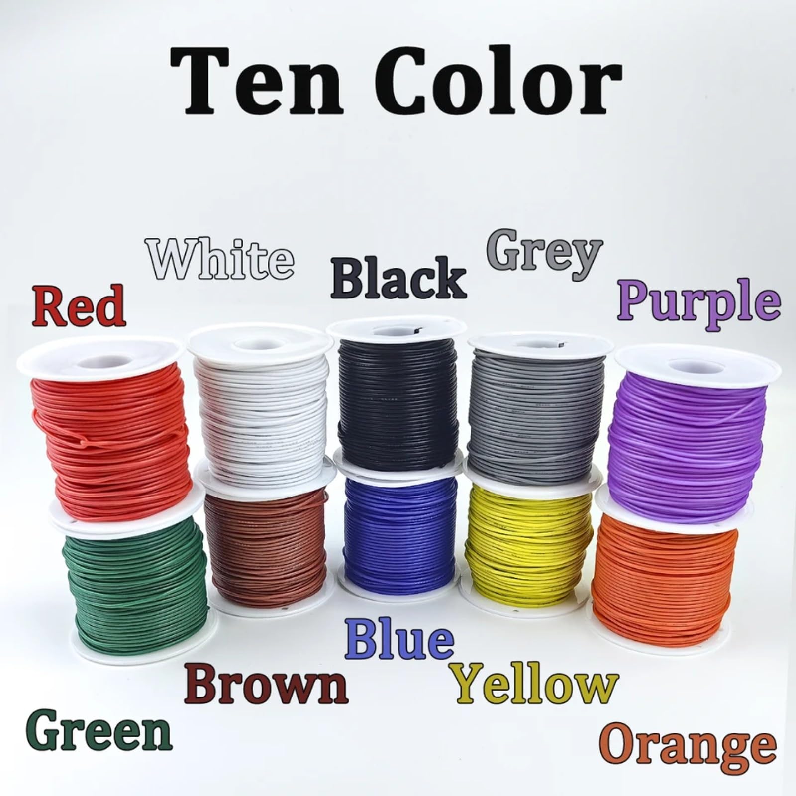 Cables eléctricos 16-18-20-22-24-26-28-30 300V22AWG(5 Color Set 2; 30 AWG each 100m)