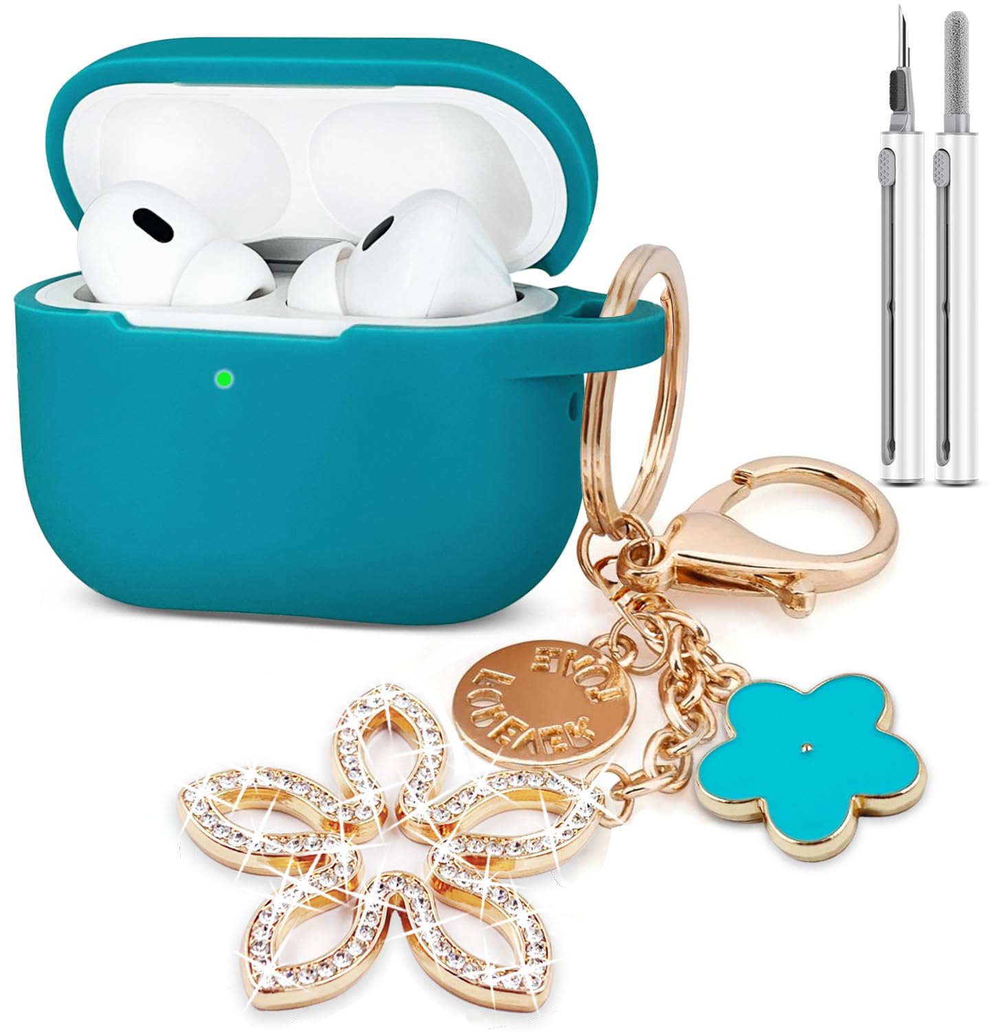 KOUJAON Compatible with AirPods Pro 2nd Generation Case with Cleaner Kit, Silicone Protective Case for Apple AirPod Pro 2nd/1st Earbuds Wireless