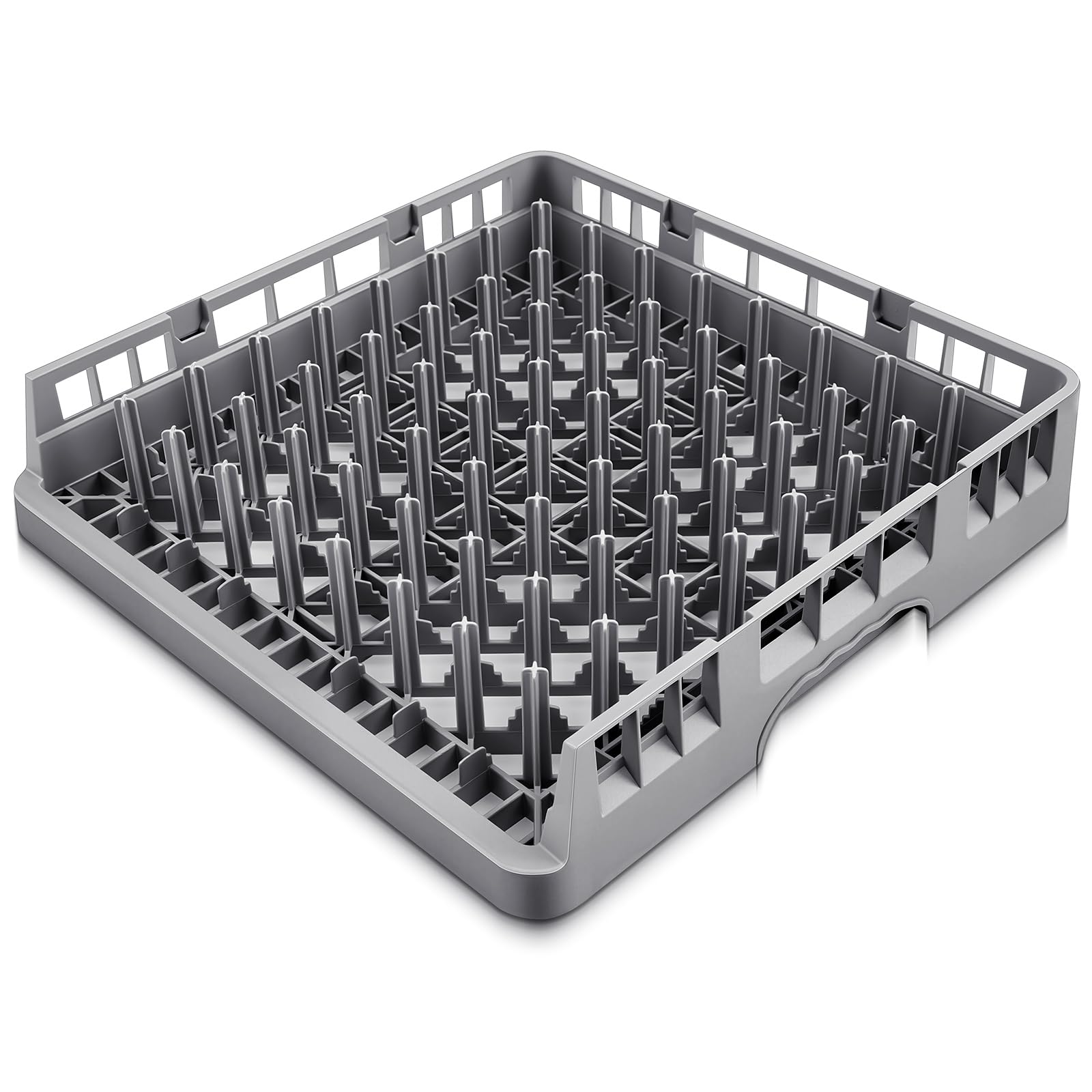 Aurelema 1 Pack Commercial Dishwasher Tray Rack, Peg Dish Opening, Gray