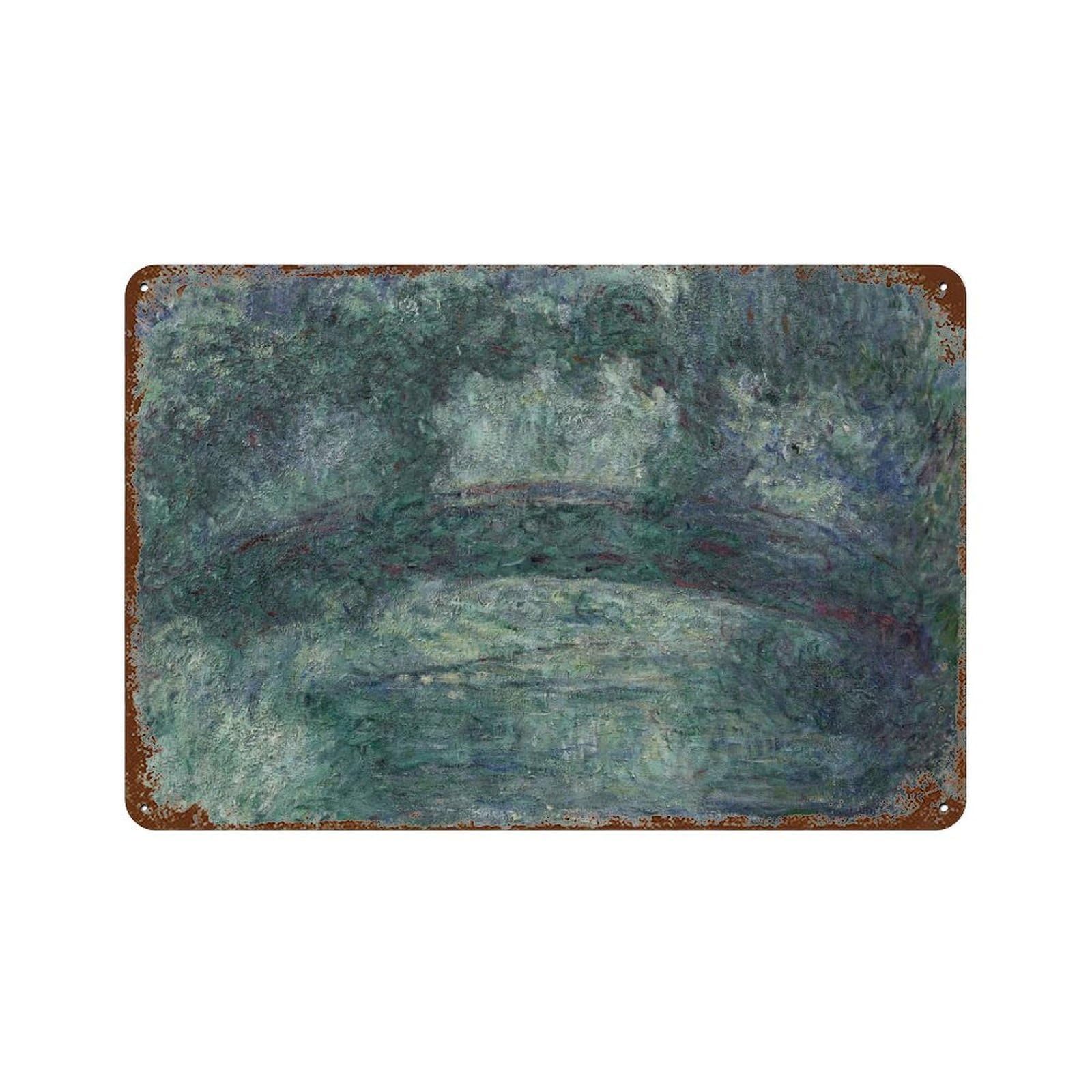 xiaoxiaoshen Bridge over The Water Lily Pond, by Claude Monet Wall Decor Art Metal Tin Poster Modern Home Decor Art Home Bar Shop Decorations Vintage Sign 20x30cm
