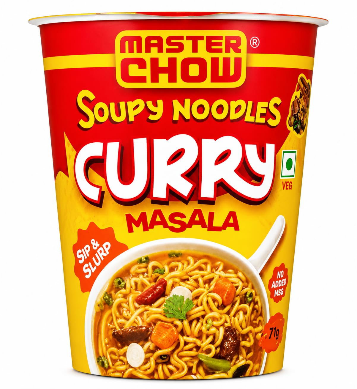MasterChow Curry Masala Soupy Instant Cup Noodles | Curry Masala Flavour | Ready in 5 Minutes | 72 g-image-12