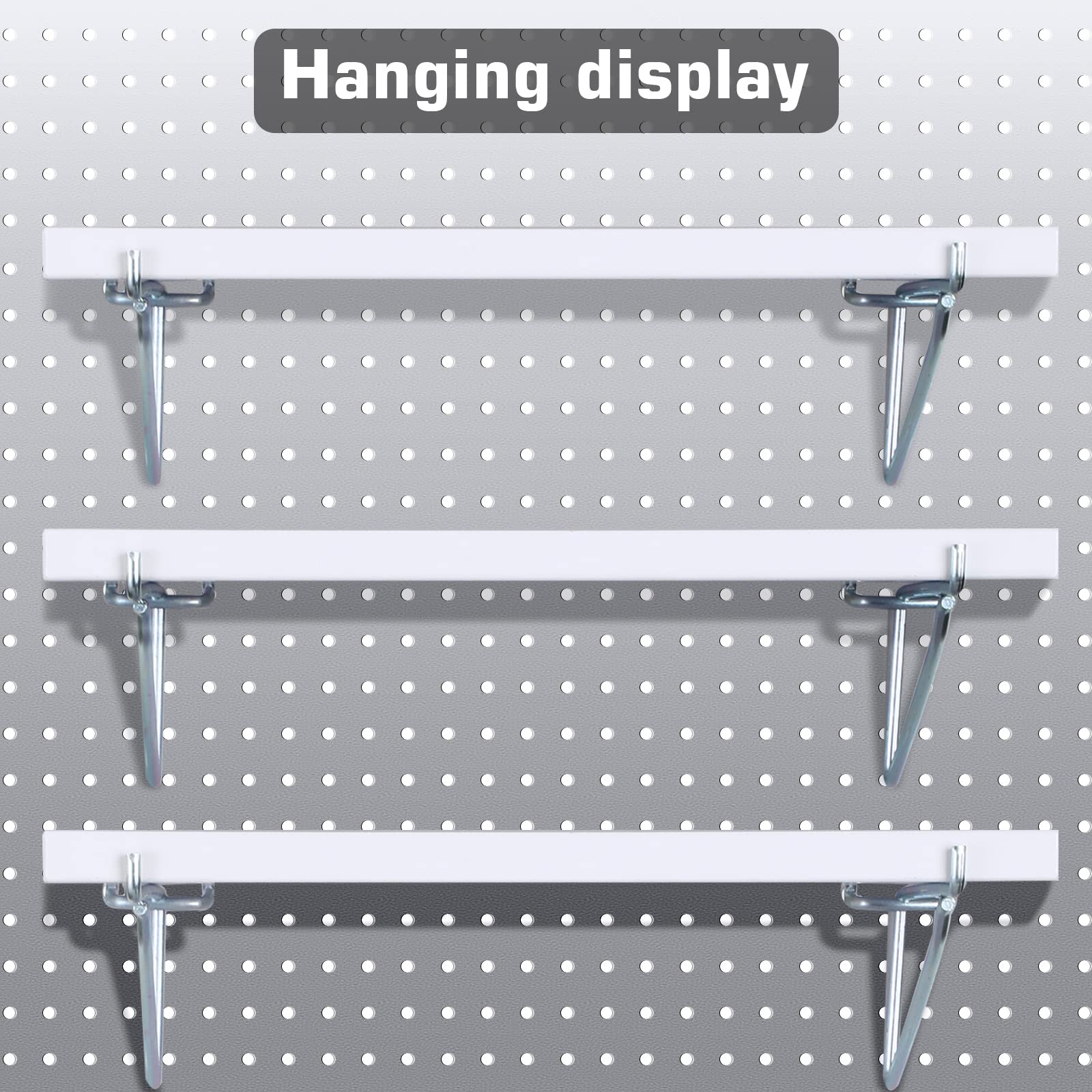 4-teiliges Set großes Stecktafel-Regal-Set, Faserplatte, Stecktafel-Regale, Aufbewahrungswandhalterungen, schmutzabweisend, Stecktafel-Zubehör für Wandaufbewahrung (weiß, 25.4x14.5 cm)