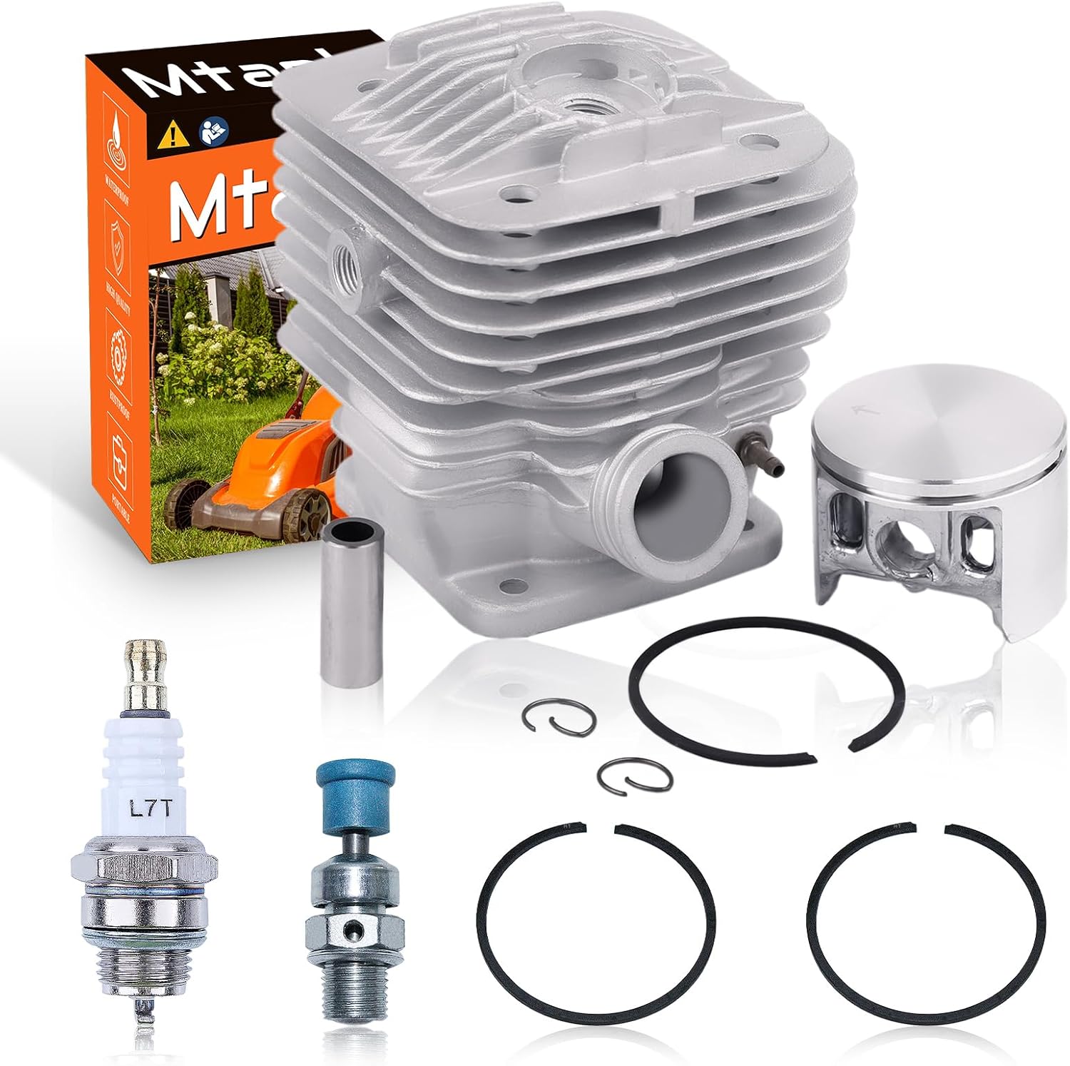 Cylinder Piston Kit 50 mm for Makita DPC7310 DPC7311 DPC7300 DPC7301 Wacker BTS1030 BTS1035 Concrete Cutting Saws for Husqvarna 268 for Stihl TS400 with L7T/BPMR7A Spark Plugs Piston Ring