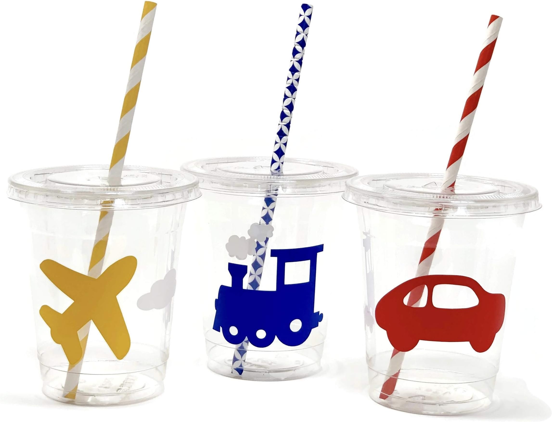 Transportation Party Cups - Set of 12 Planes Trains and Automobiles Birthday