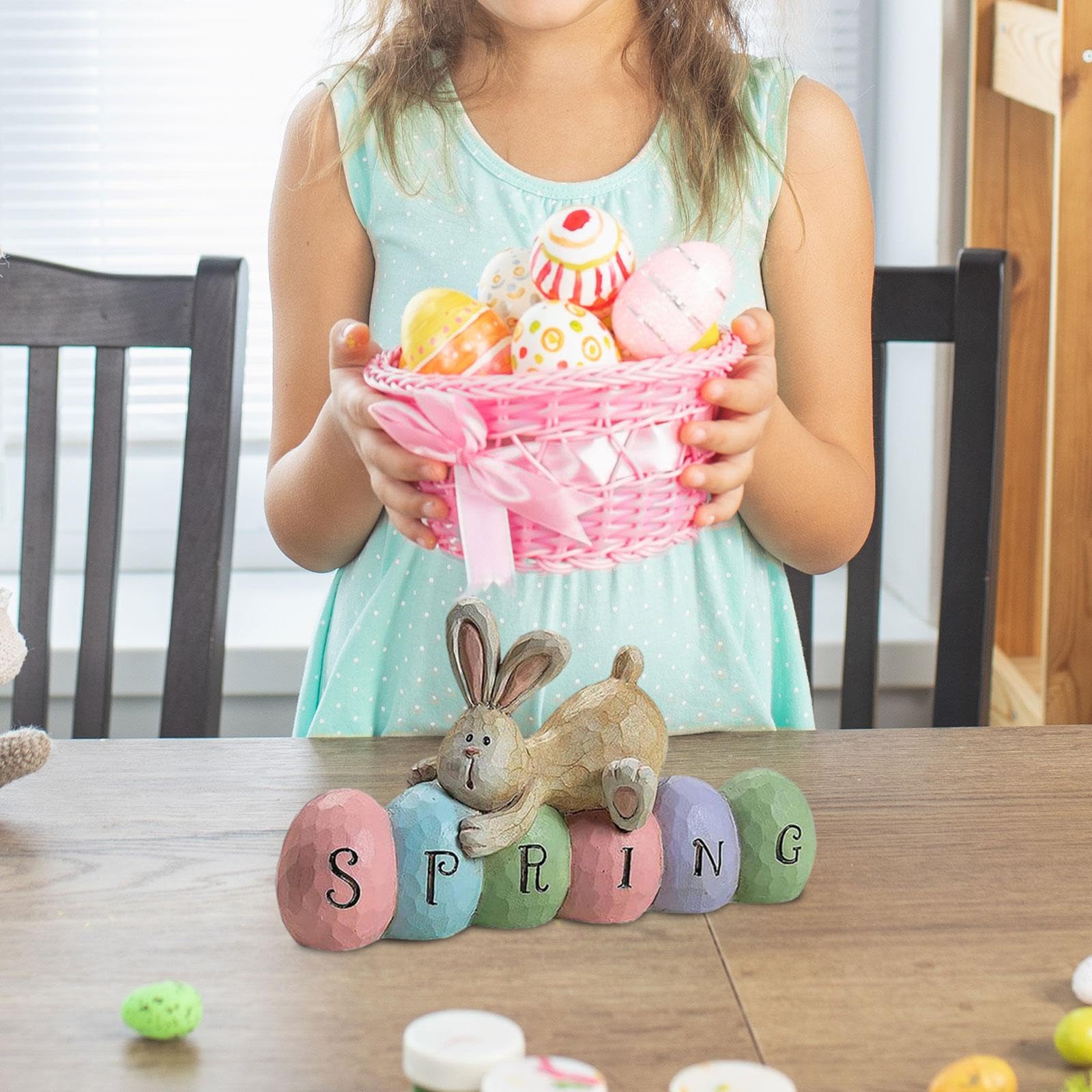 Amazon.co.jp: イースターバニーの卵の像 イースターバニーの