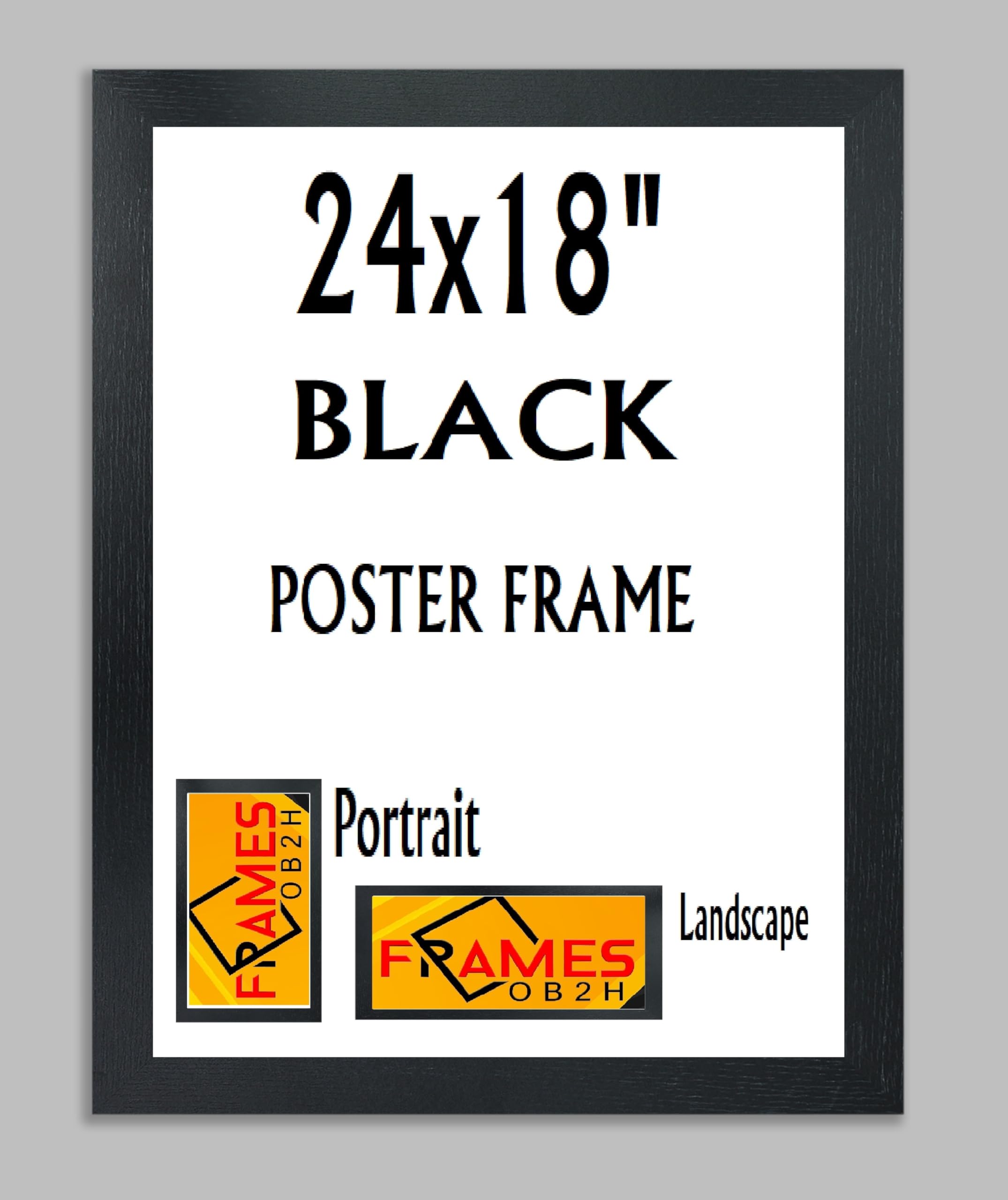 Black,Oak, Photo,Picture,Poster Frames, Portrait and Landscape Shatterproof Acrylic Glass Wall Hanging Frames (Black, 24x18)