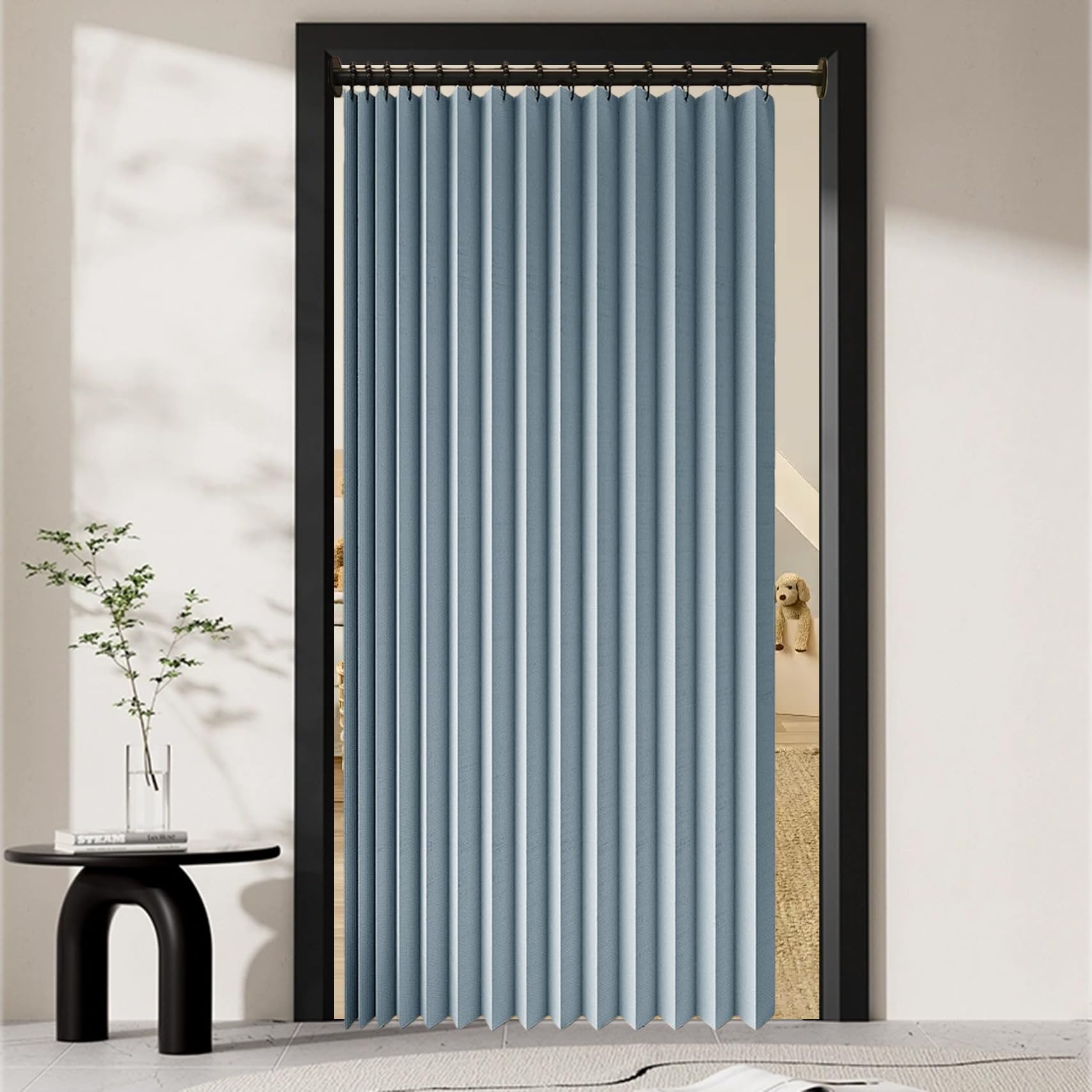 Séparateur de Pièce Pliable Bleu de Qualité Supérieure pour Balcon et Salon