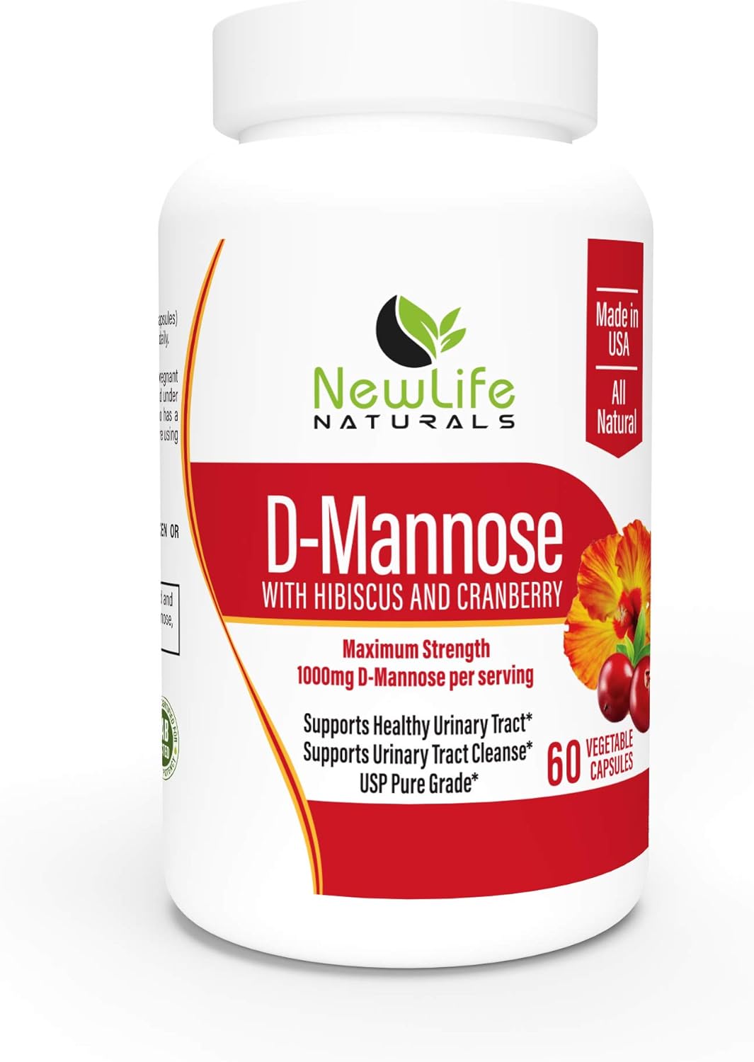NewLife Naturals D Mannose Capsules for Urinary Tract Relief : 1000Mg D Mannose with Cranberry Supplement for UTI Support - 60 Capsules : Health & Household