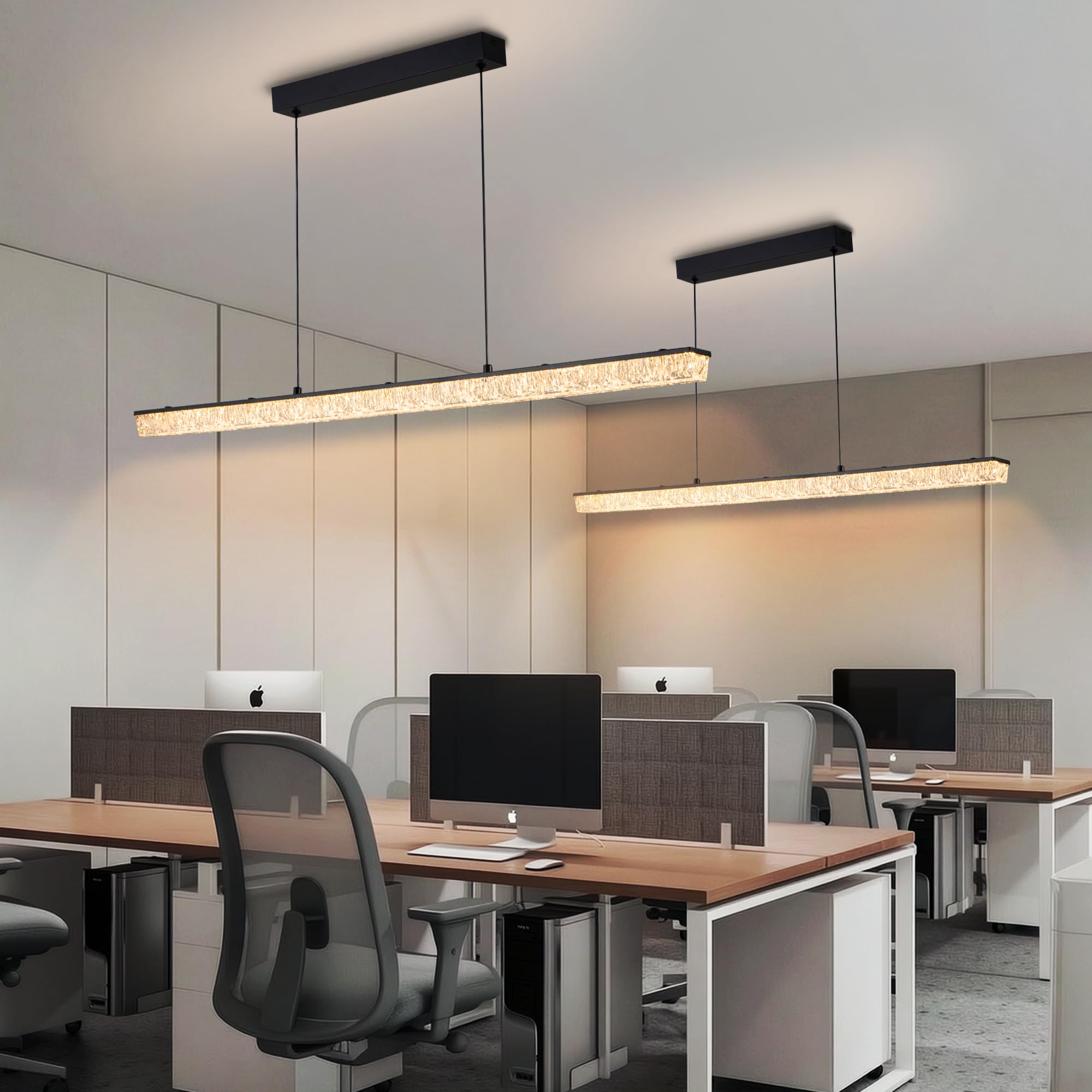 100 CM Lámpara Colgante LED Moderna Regulable 3000K-6000K 40W LED Lampara Techo Colgante Lamparas de Techo Mesa de Comedor, Con Control Remoto Brillo Ajustable Lampara Colgante Comedor | Lámpara de comedor LED colgante con mando a distancia, lámpara de sa