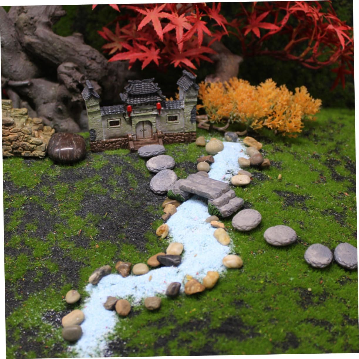 Abaodam Miniature Resin Bridge Ornament for Garden Decor