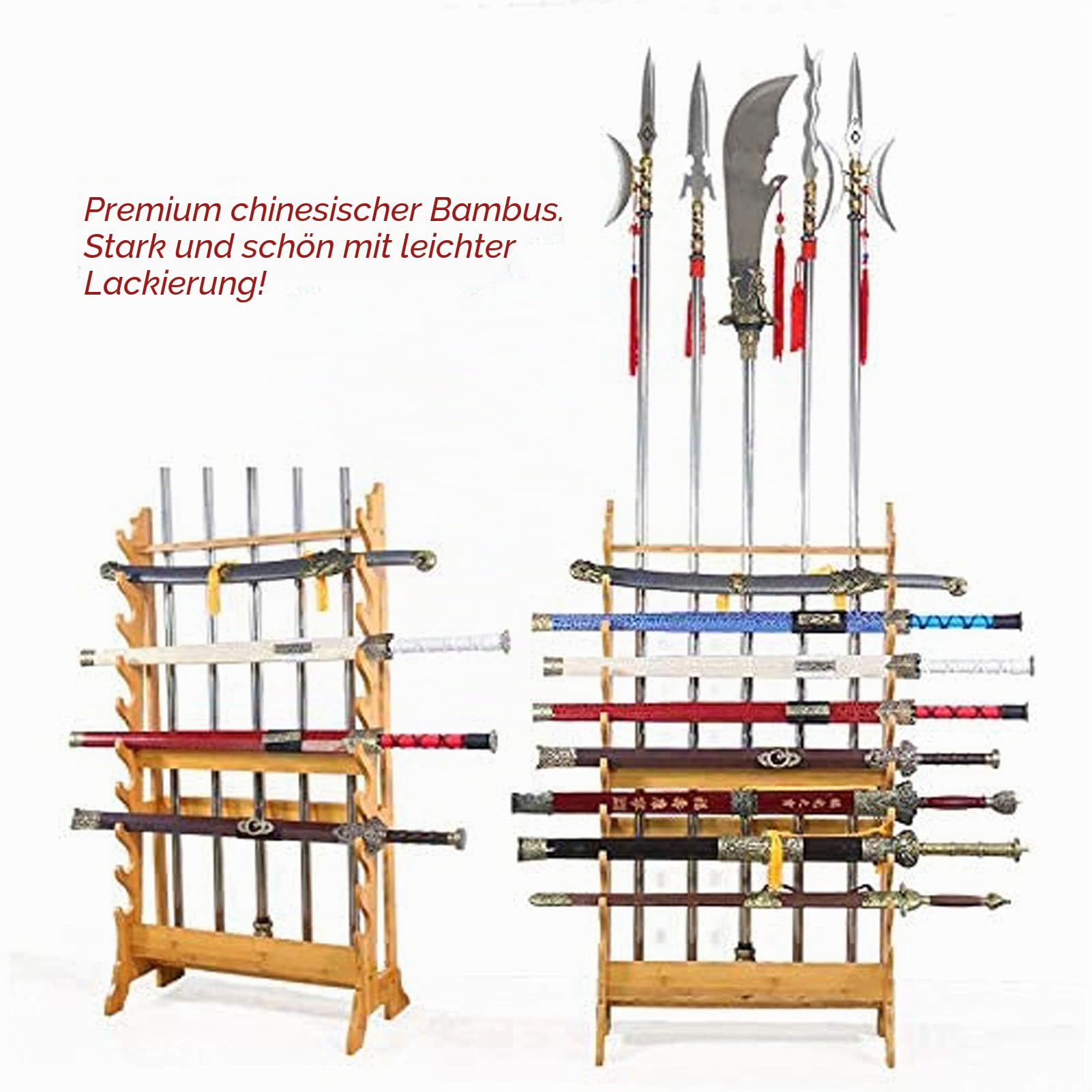 Schwertständer Stehend Holz - Samurai Schwerter Rack | Integriertes Senkrecht Schwert Schwerthalter Mit 5 Löchern Und 10-stufiger, Schwerthalter Vertikal Display Verwendet Katana Ständer
