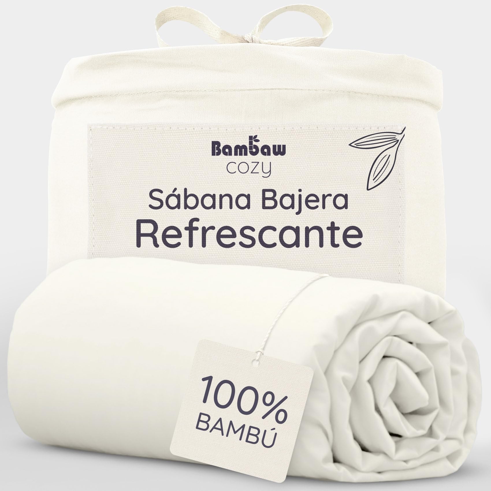 Bambaw Sabana Bajera 150x200 Bambu Cama 150 cm, Bolsillo de 35cm, Sabanas Fria para el Verano, Sábanas de Bambu 150 cm Hipoalergénicas y Antiácaros, Certificadas Oeko-Tex® Standard 100 (Gris Claro)