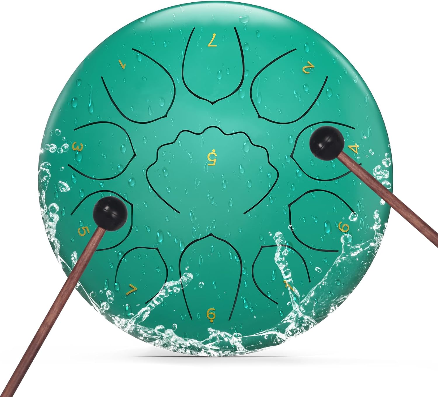 8 Inch Steel Tongue Drum 11 Notes A Major Handpan Drum Portable Rain Drum Outdoor Percussion Instrument with Mallets Finger Picks Carry Bag Music Book Beginner Yoga Meditation Gift