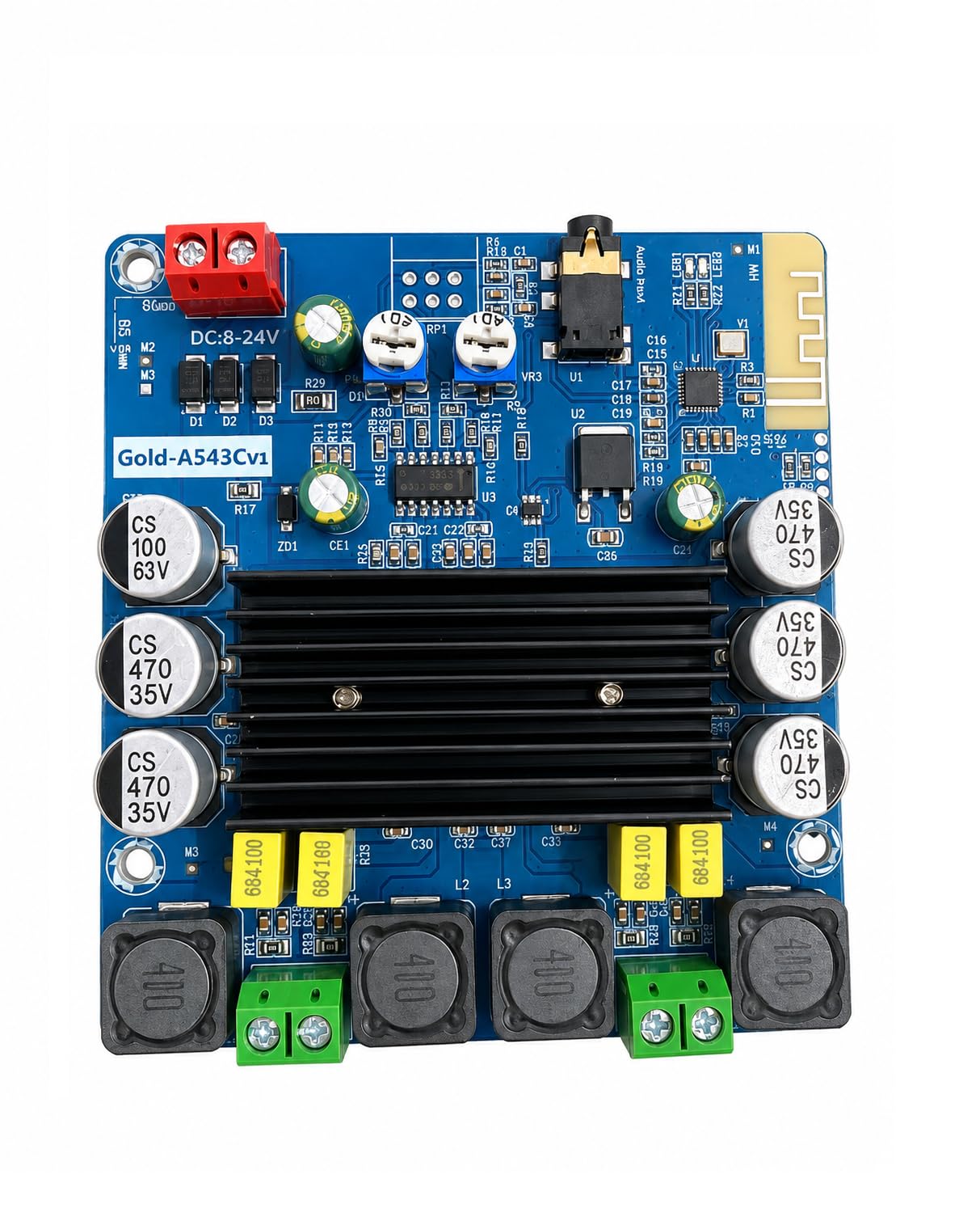 DHRUVPRO Gold-a543b Class D Amplifier Board TPA3116D2 Dual Channal 120W And Bluetooth 5.0 Power DC 12-24Vy DC 12-24v Powered-image-45