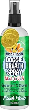 Bodhi Dog Natural Dog Breath Freshener Spray | Fresh Breath for Dogs, Tartar & Plaque Remover | Supports Teeth & Gum Health | Bad Breath Treatment & Promotes Clean Oral Hygiene | Made in USA | 8oz
