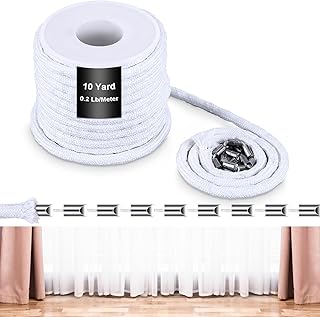 Curtain Weighted Tape Leaded Drapery Tape Weighted Lead Rope Increase Drapery for Outdoor Indoor Curtain Accessories(10 Yard,0.2 Lb/Meter)