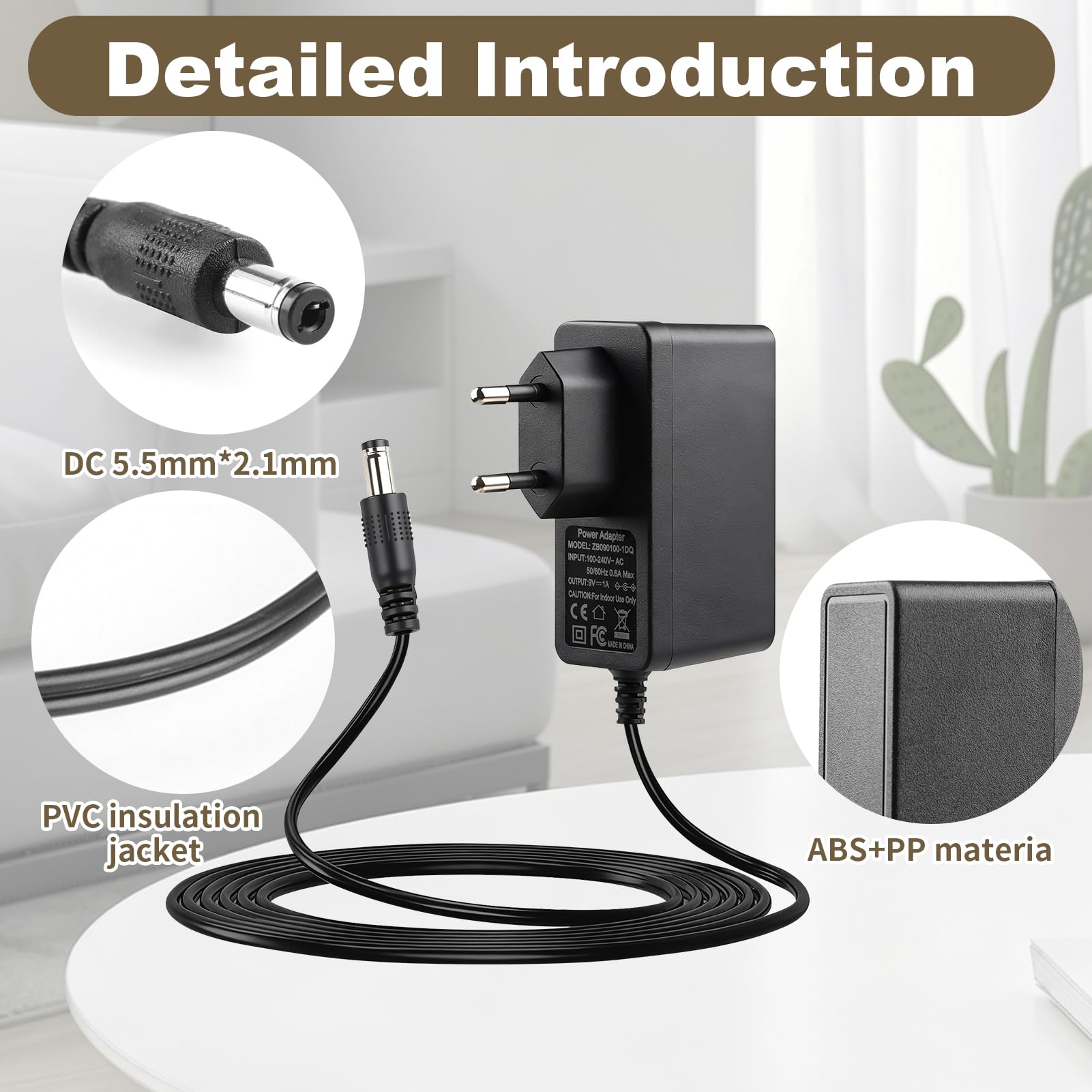 9 V 1 A Caricatore per fotocamera Cavo per C200, C210, C100, C210, C310, C320WS, TC60, TC70, Alimentatore per Fotocamere